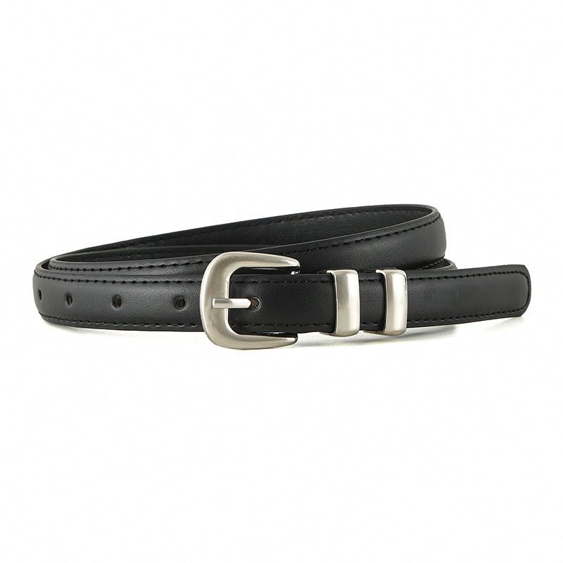 New summer fashion personality candy color silver buckle dopamine silver INS style decoration ladies belt dress leather - Negative Apparel