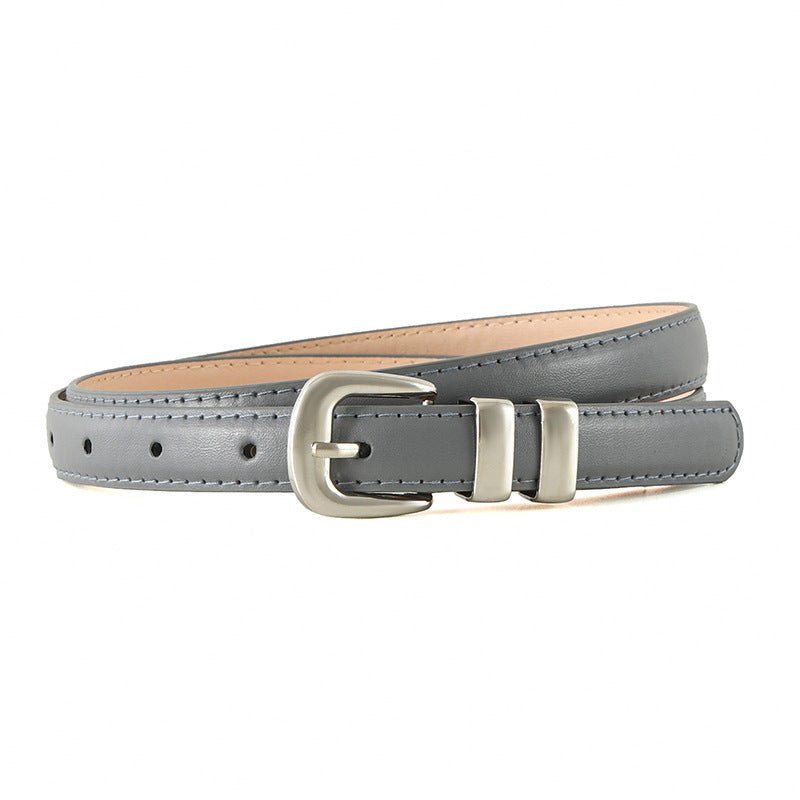 New summer fashion personality candy color silver buckle dopamine silver INS style decoration ladies belt dress leather - Negative Apparel