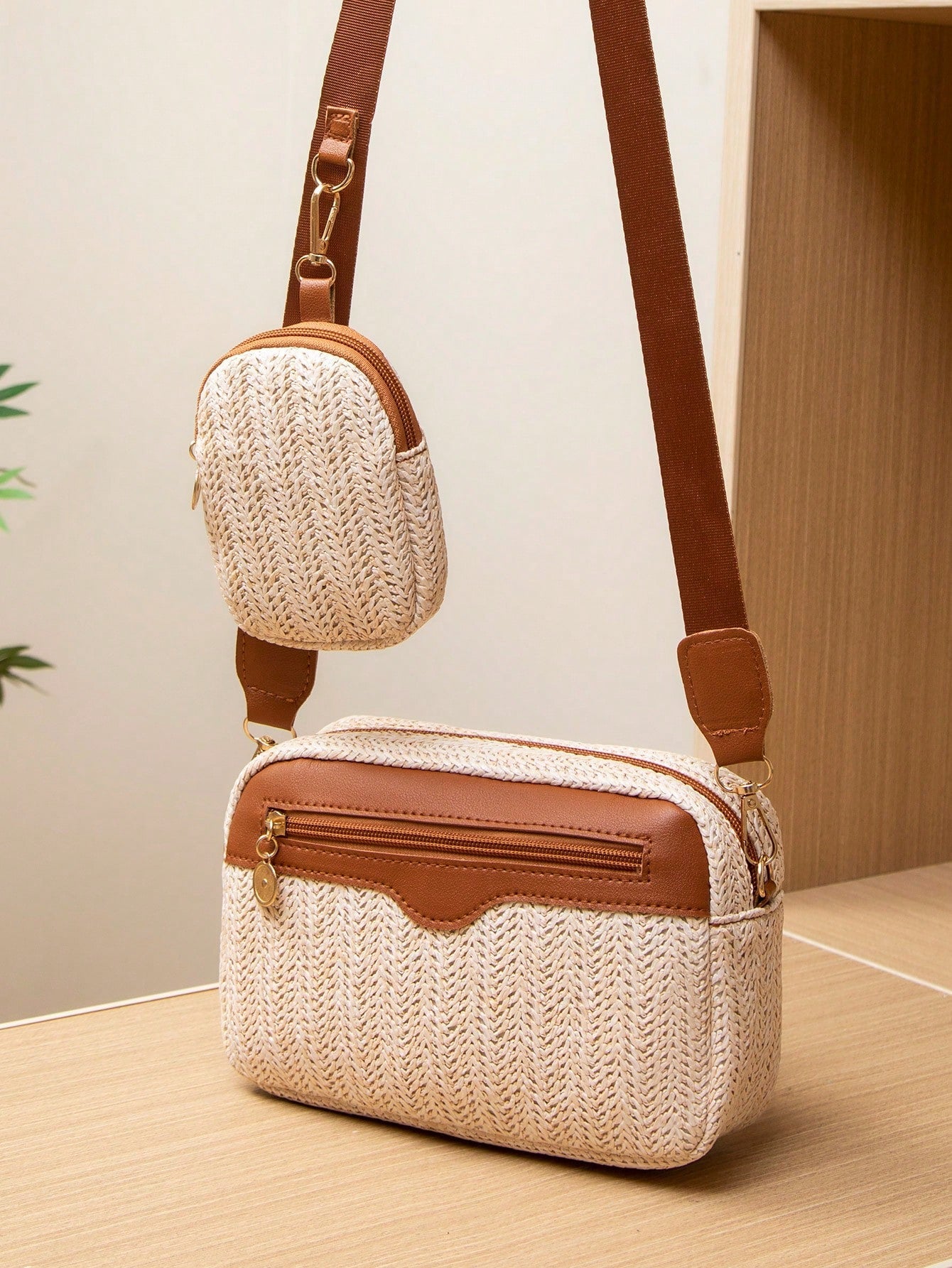 New Trendy Woven Women's Bag, All - Match Shoulder & Crossbody Bag, Sweet Square Bag - Negative Apparel