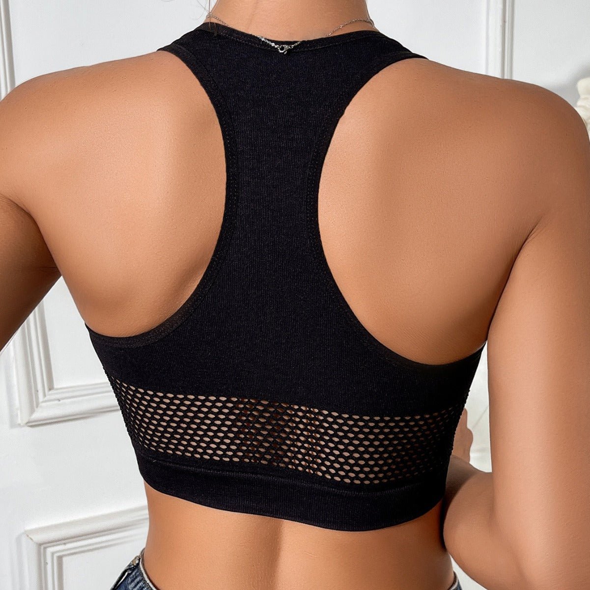 New vest bra full cup waist - revealing hollow push - up breathable bra - Negative Apparel