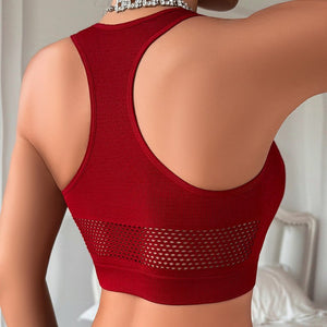 New vest bra full cup waist - revealing hollow push - up breathable bra - Negative Apparel