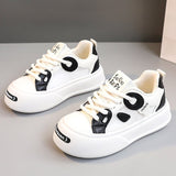 New wear - resistant color matching leather women's shoes 2025 spring and summer casual breathable sneakers thick bottom heightening shoes - Negative Apparel