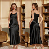 New women's pajamas French elegant suspender long nightgown women's simple loungewear DQ21859 - Negative Apparel