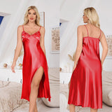 New women's pajamas French elegant suspender long nightgown women's simple loungewear DQ21859 - Negative Apparel