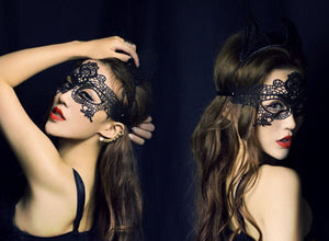 Nightclub Queen Party Lace Hollow Eye Mask - Negative Apparel