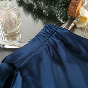 Nightgown three - piece set imitation with silk satin feather loungewear set - Negative Apparel