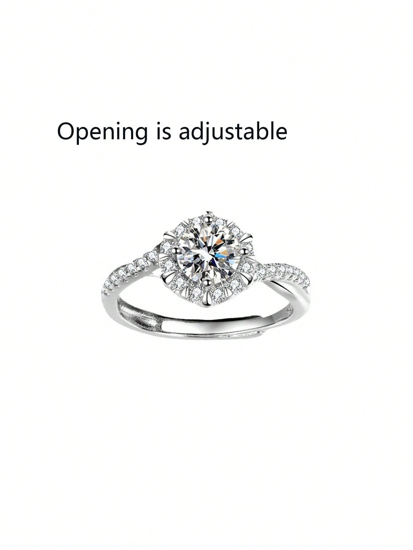 One Hot - Selling Fashionable Lady's Ring, Luxurious Imitation Diamond Studded Open - Ended Ring - Negative Apparel