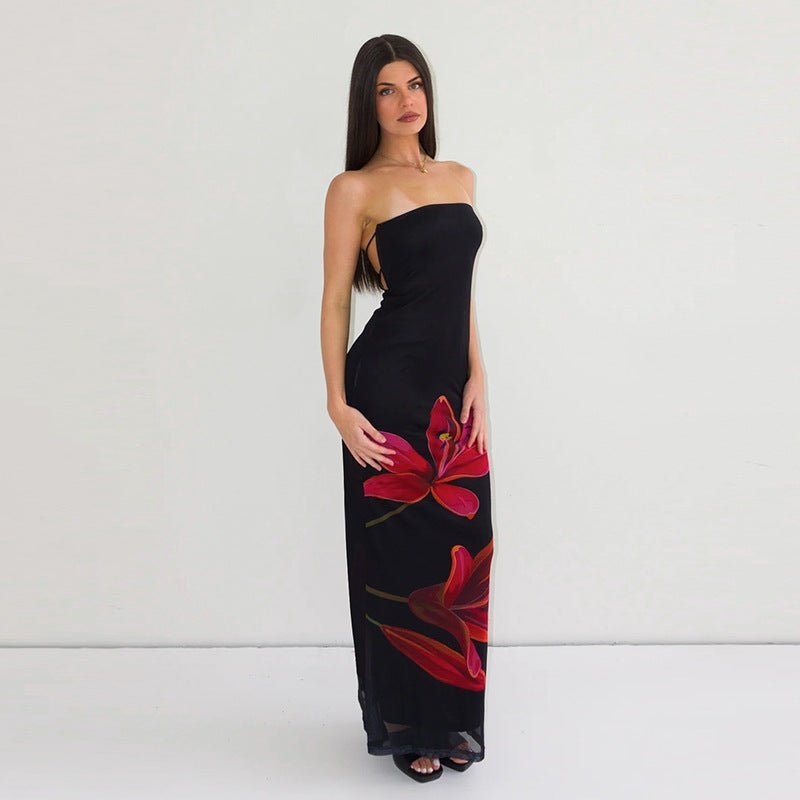One - shoulder tube top backless strappy dress - Negative Apparel
