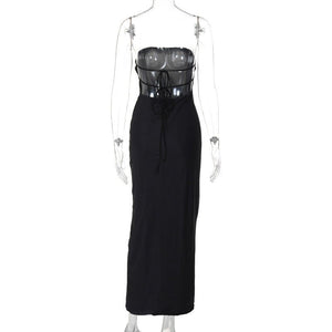 One - shoulder tube top backless strappy dress - Negative Apparel