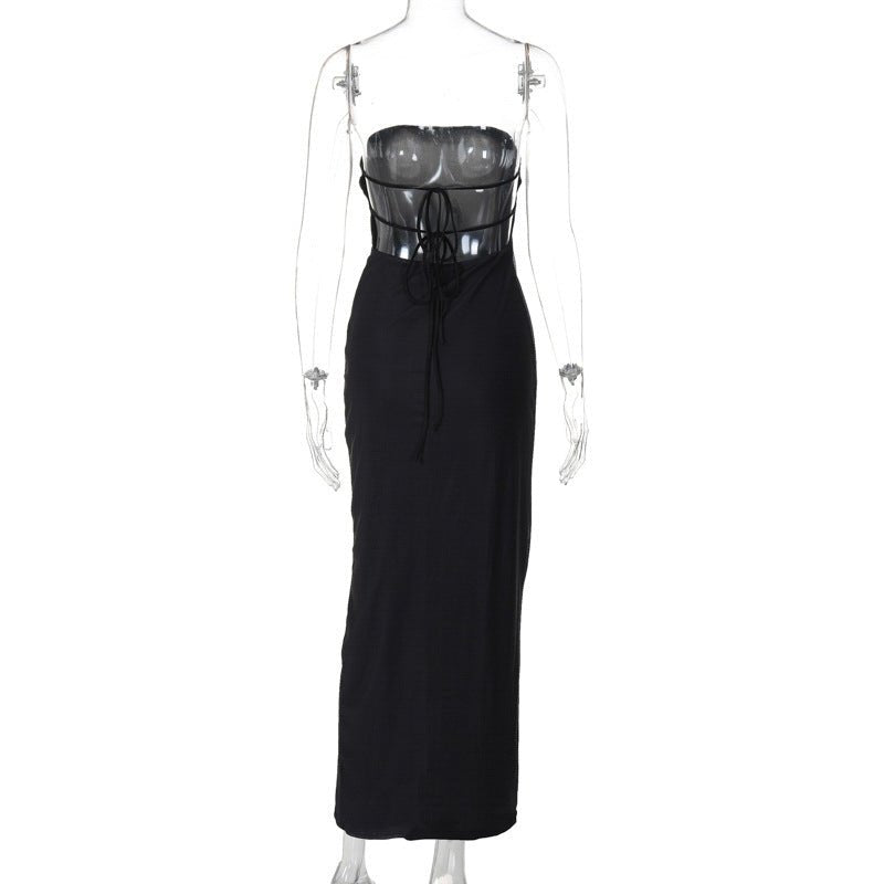 One - shoulder tube top backless strappy dress - Negative Apparel