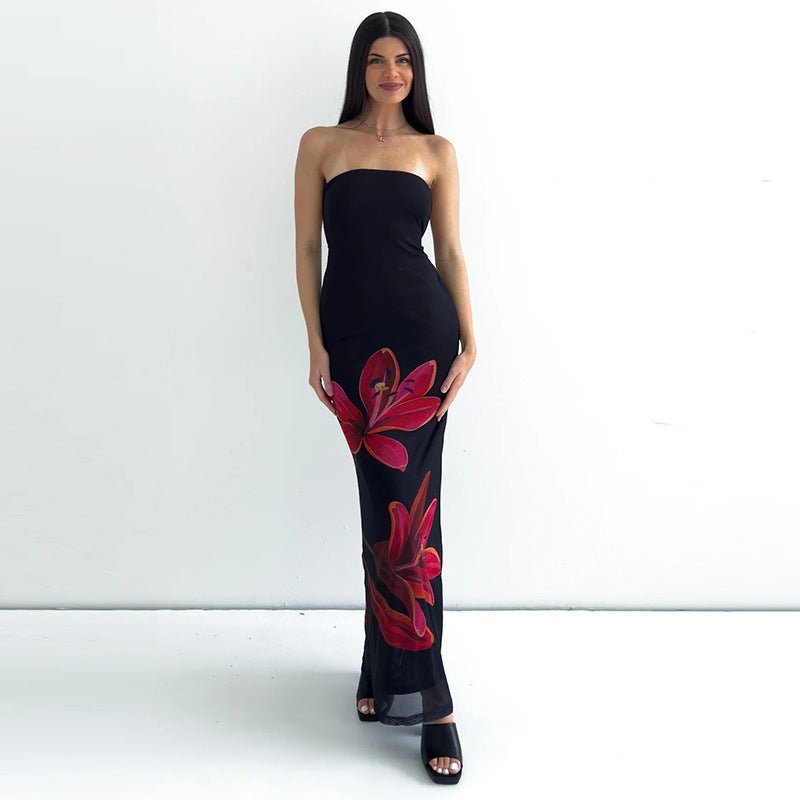 One - shoulder tube top backless strappy dress - Negative Apparel