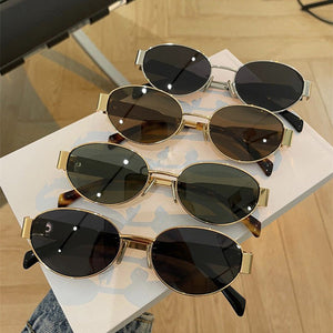 Oval sunglasses 2025 new women's metal sunglasses - Negative Apparel