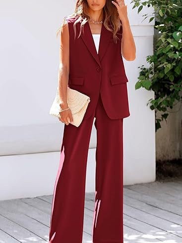 Pants with Vest suit set women's clothing - Negative Apparel