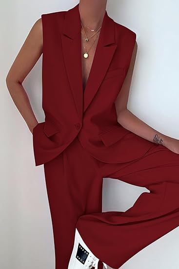 Pants with Vest suit set women's clothing - Negative Apparel
