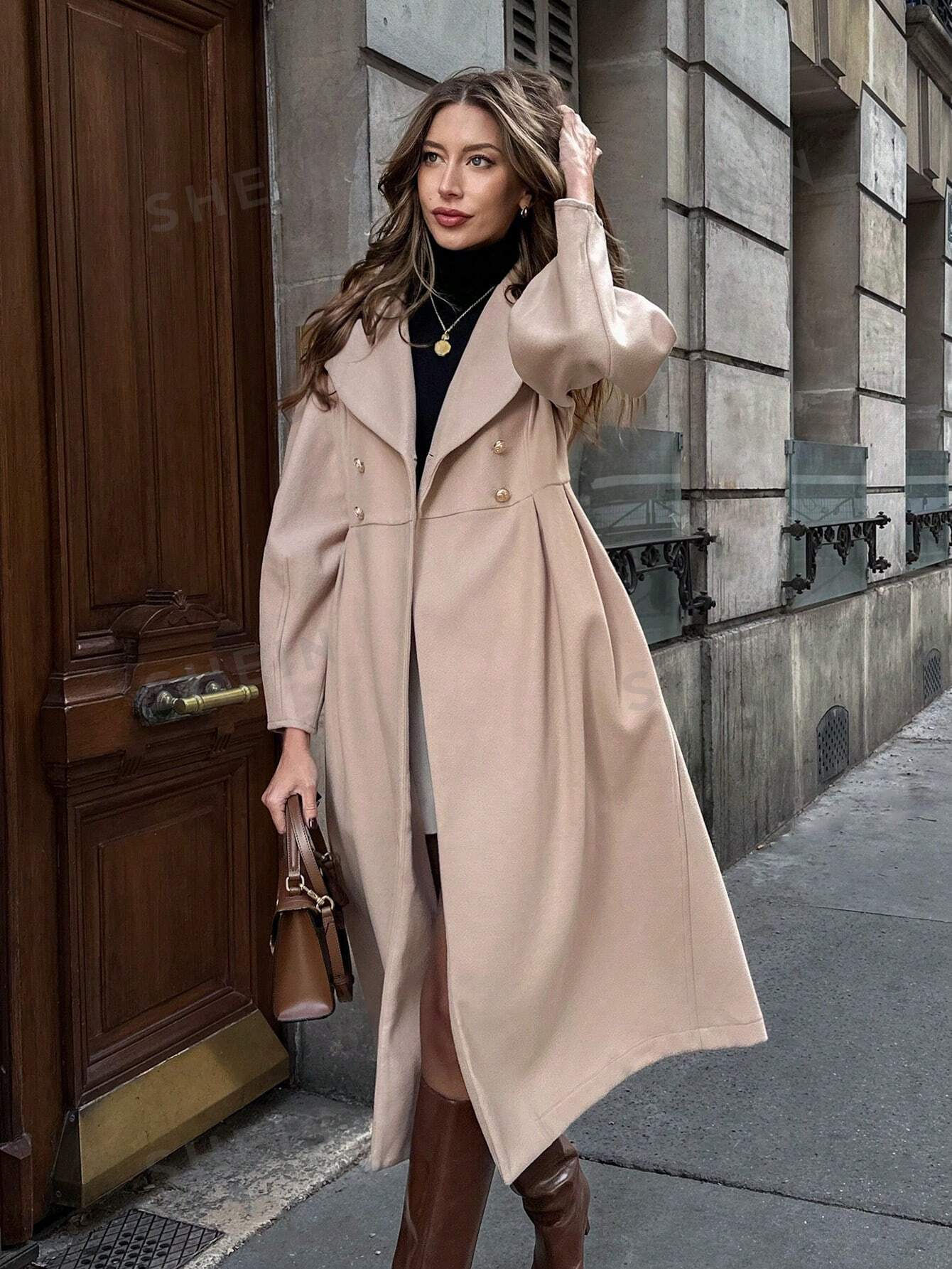 PariChic Women Winter Casual Elegant Double - Breasted Woolen Coat - Negative Apparel