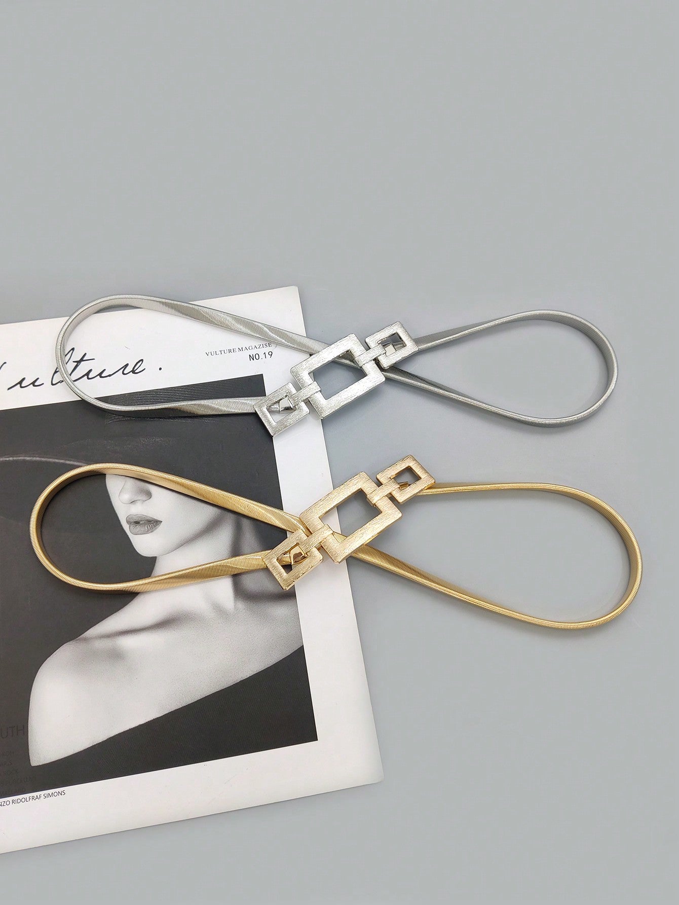 Party 1pc Gold - Color Elastic Metal Waist Chain Belt For Women's Dresses, Coats, Suitable For Daily Use - Negative Apparel