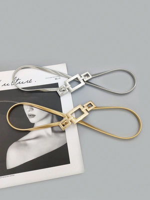 Party 1pc Gold - Color Elastic Metal Waist Chain Belt For Women's Dresses, Coats, Suitable For Daily Use - Negative Apparel
