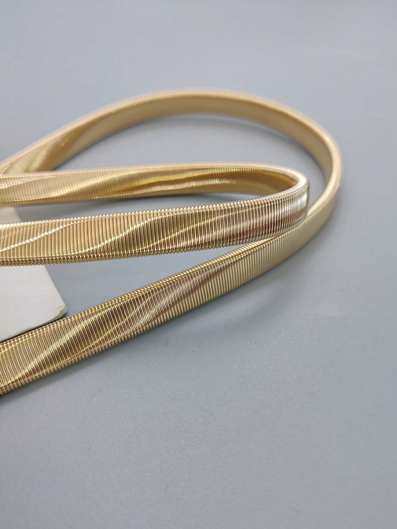 Party 1pc Gold - Color Elastic Metal Waist Chain Belt For Women's Dresses, Coats, Suitable For Daily Use - Negative Apparel