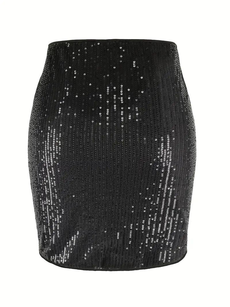 Party style sxy sequined hip - wrapped high waist short mini skirt - Negative Apparel