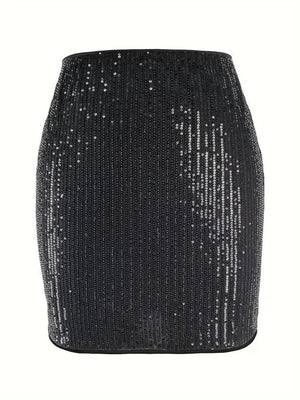 Party style sxy sequined hip - wrapped high waist short mini skirt - Negative Apparel