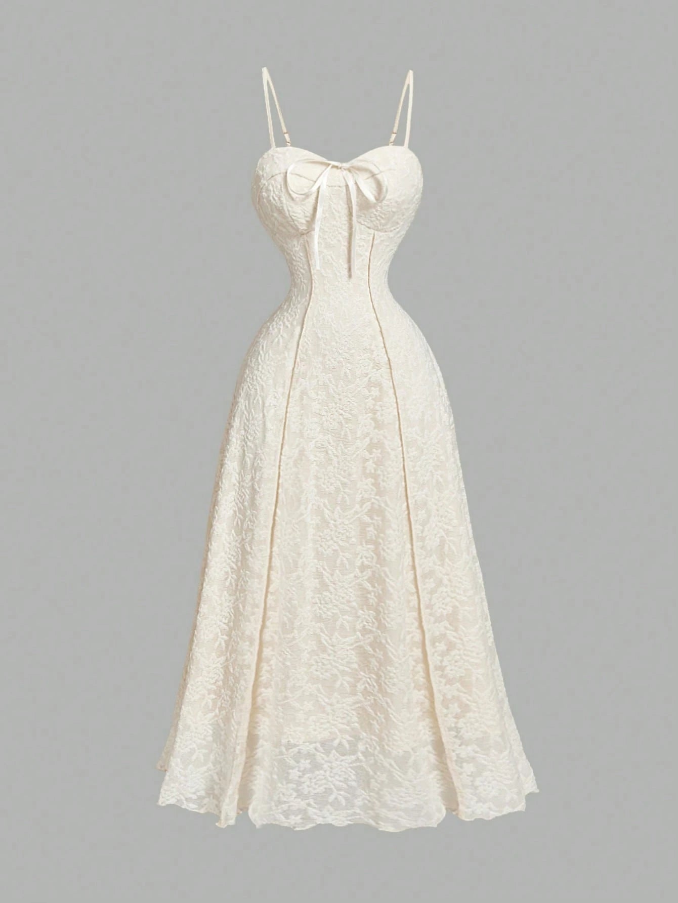 Peach Color Slip Dress With Bowknot Waist FD - Negative Apparel