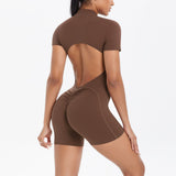 Peach Lift Zip Bodysuit | Sculpted. Breathable. Bold. - Negative Apparel