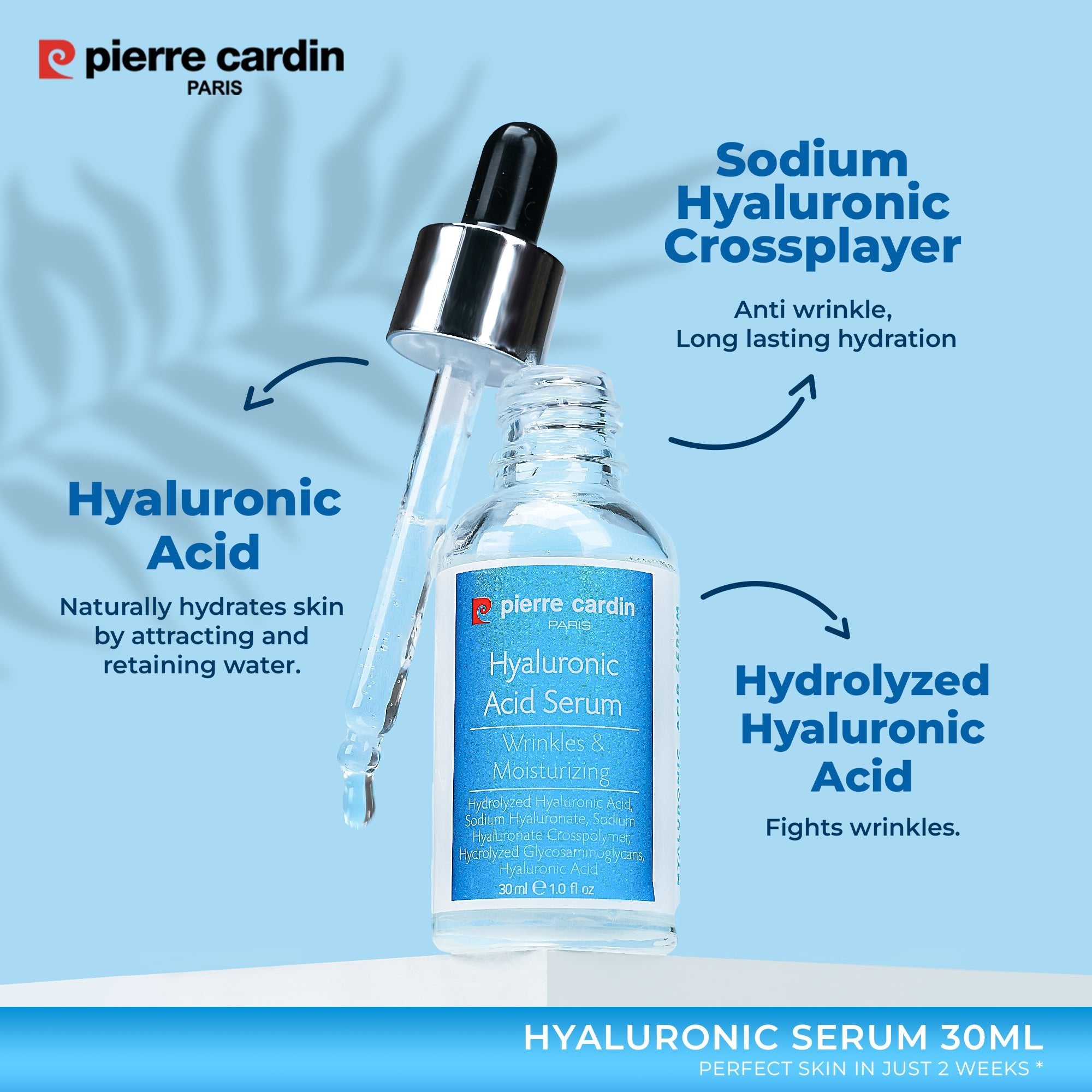 Pierre Cardin Paris Hyaluronic Acid Serum 30ml - Negative Apparel