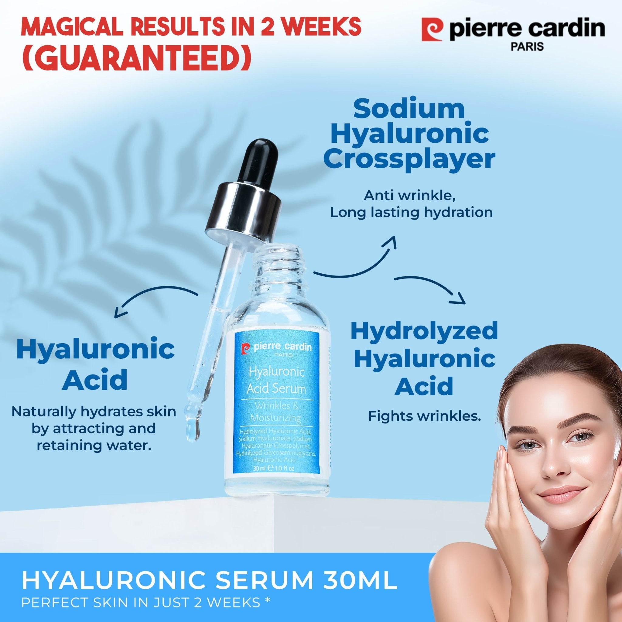 Pierre Cardin Paris Hyaluronic Acid Serum 30ml - Negative Apparel