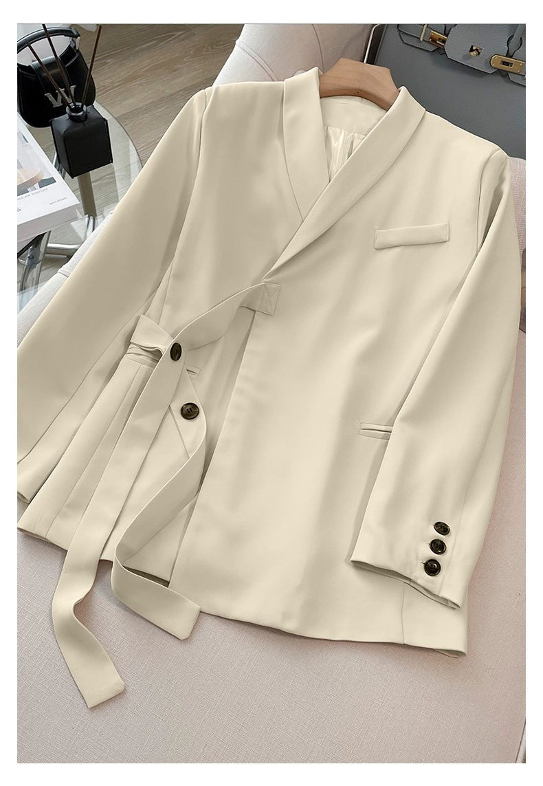 Pink high - end suit for women 2025 spring new design wide - leg pants two - piece suit - Negative Apparel
