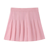 Pleated skirt women's JK uniform skirt versatile skirt spring and summer short skirt safety pants + zipper - Negative Apparel