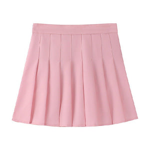 Pleated skirt women's JK uniform skirt versatile skirt spring and summer short skirt safety pants + zipper - Negative Apparel