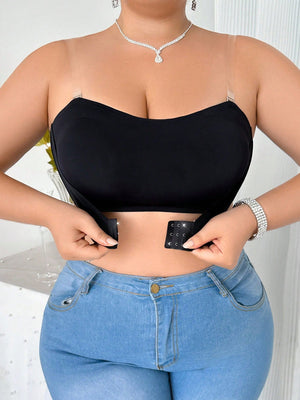 Plus Size Comfortable Front Closure Strapless Bra With No Steel Ring, One Piece - Negative Apparel