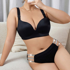 Plus size underwear seamless hollow upper support full hip coverage breathable comfortable thin belt mid - waist underwear for women - Negative Apparel