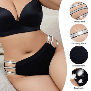 Plus size underwear seamless hollow upper support full hip coverage breathable comfortable thin belt mid - waist underwear for women - Negative Apparel