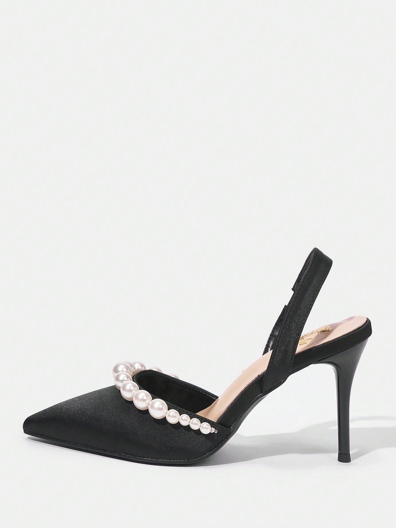 Pointed Toe & Stiletto Heel & Pearl Decor Elegant Women's High Heel Shoes - Negative Apparel