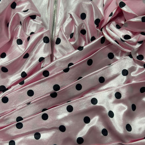 Polka Dot Promenade | Deep V - Neck 3D Floral Mini Dress - Negative Apparel