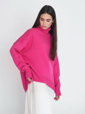 Premium solid color turtleneck sweater - Negative Apparel