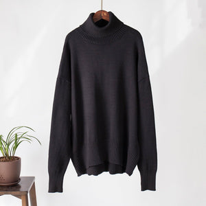 Premium solid color turtleneck sweater - Negative Apparel