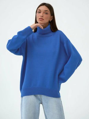 Premium solid color turtleneck sweater - Negative Apparel