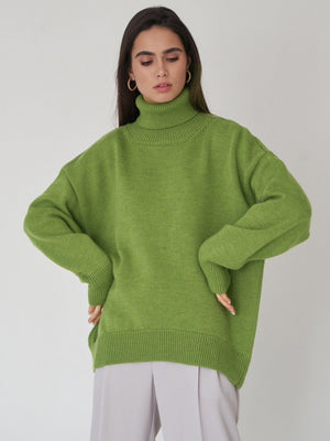 Premium solid color turtleneck sweater - Negative Apparel