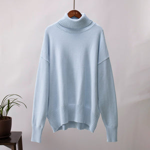 Premium solid color turtleneck sweater - Negative Apparel