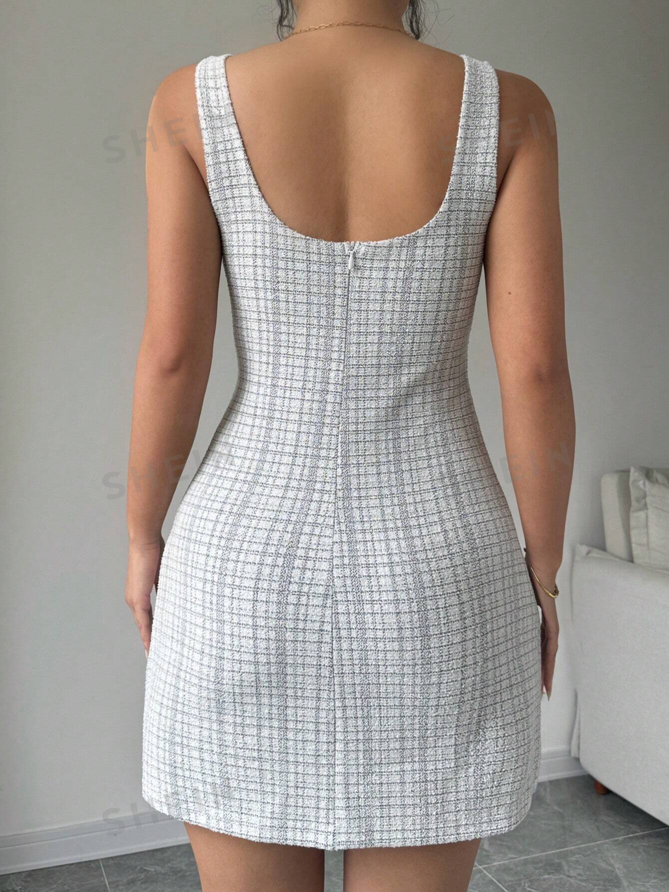 Privé Plaid Print Zip Back Dress - Negative Apparel