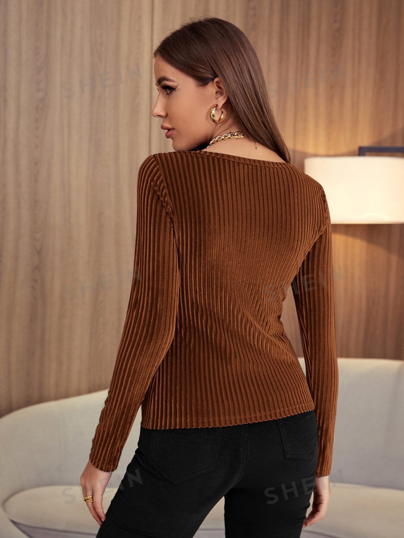 Privé Ribbed Form - Fitting Velvet Top - Negative Apparel