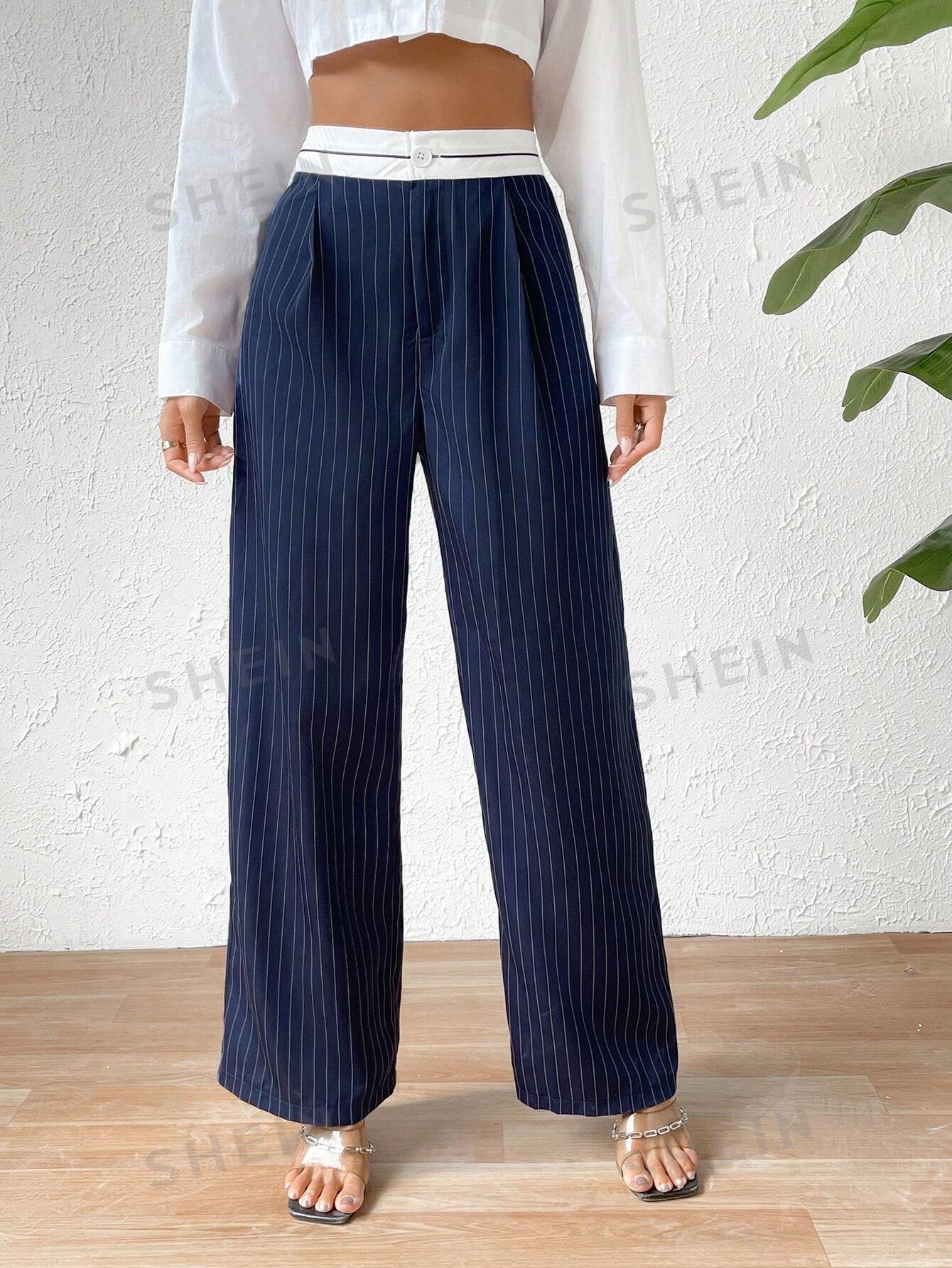 Privé Striped Print Wide Leg Pants - Negative Apparel