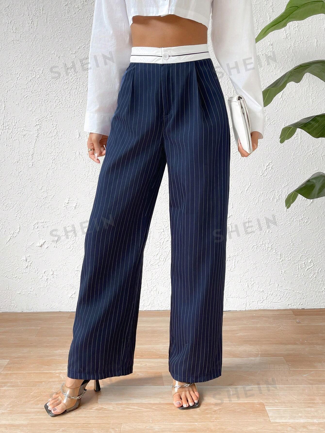 Privé Striped Print Wide Leg Pants - Negative Apparel