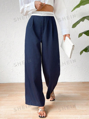 Privé Striped Print Wide Leg Pants - Negative Apparel