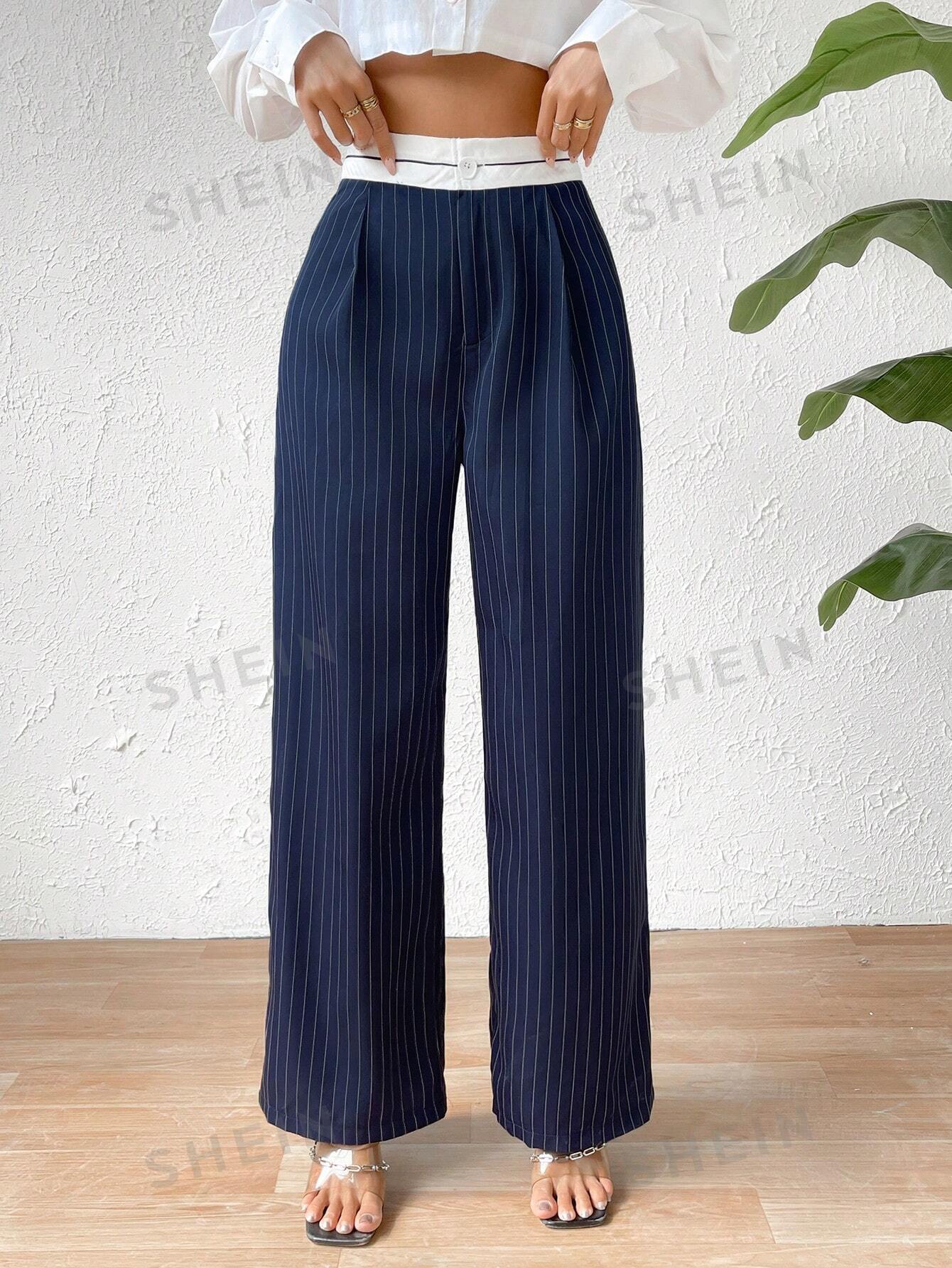 Privé Striped Print Wide Leg Pants - Negative Apparel