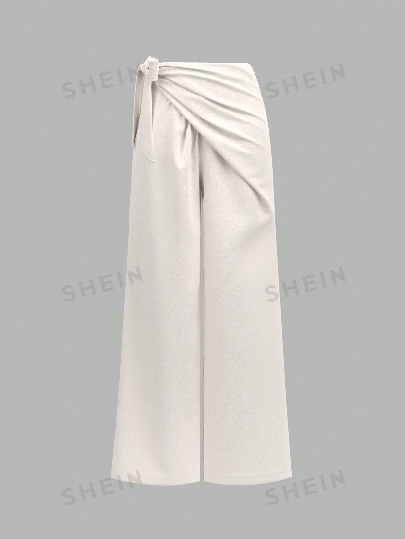 Privé Women's Khaki Linen - Like Belted High Waist Wide Leg Pants - Negative Apparel