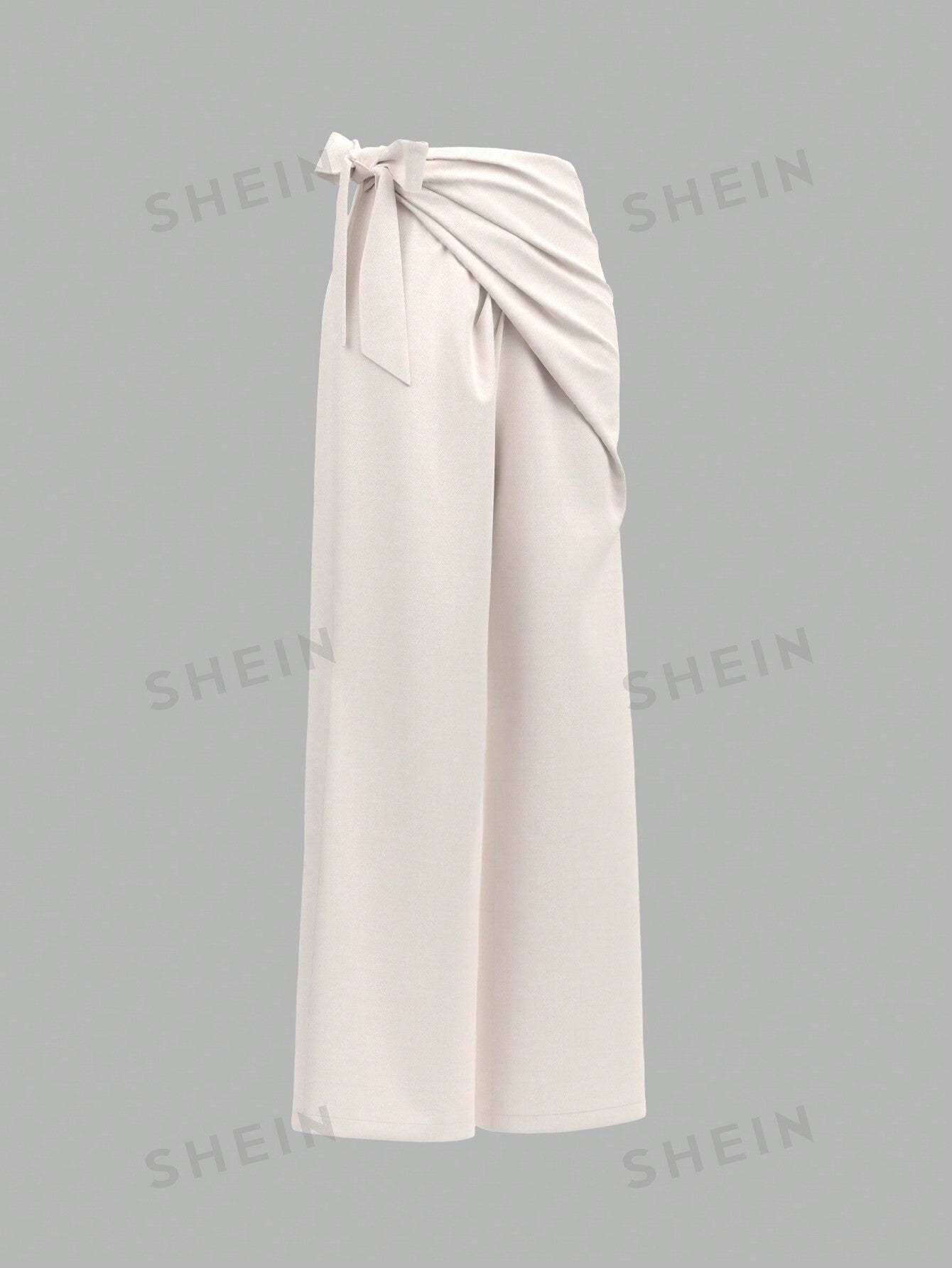 Privé Women's Khaki Linen - Like Belted High Waist Wide Leg Pants - Negative Apparel