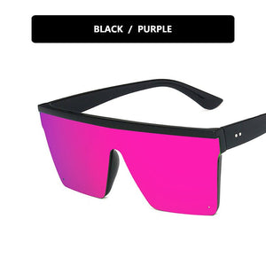 Purple sunglasses trendy large frame one - piece sunglasses - Negative Apparel